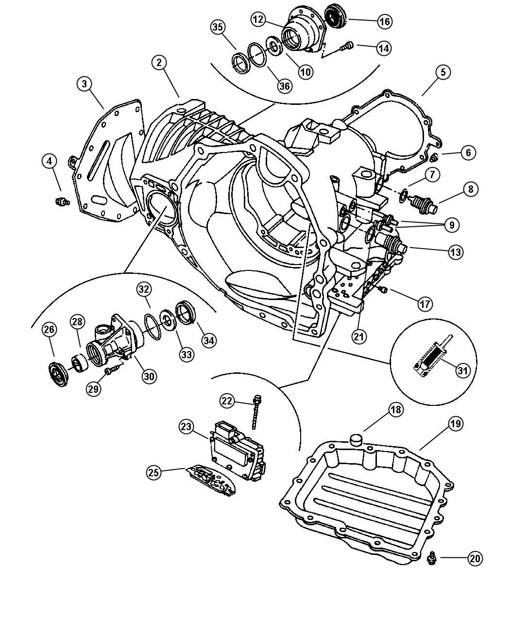 Chrysler Town & Country Solenoid module, solenoid package. 41te